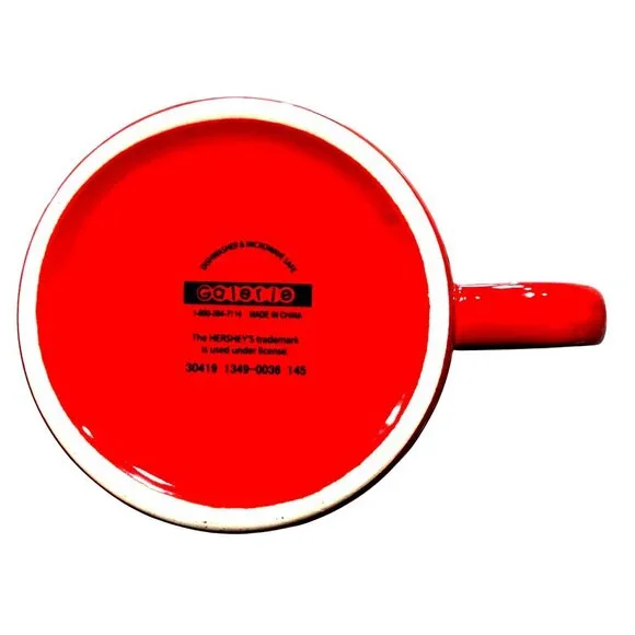 Hersheys Chocolate Galerie Jumbo 24 Oz Red Christmas Bells Holly Mug Extra Large - Picture 6 of 6